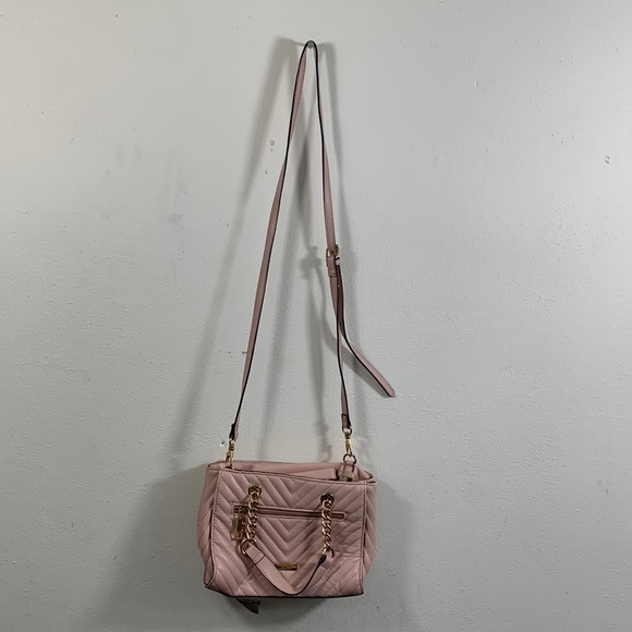 Aldo Crossbody Bag Womens Small Pink PU Faux Leather Quilted Chevron Handbag - Picture 3 of 17